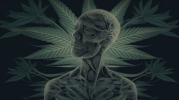 a cannabis and body interaction illustration