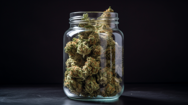 a jar of marijuana